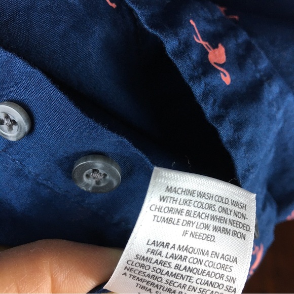 GEORGE CLASSIC FIT NAVY-BLUE PINK FLAMINGO PRINTED CASUAL BUTTON SHIRT MENS 3XL - Picture 14 of 14